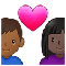 Couple with Heart- Woman- Man- Dark Skin Tone- Medium-Dark Skin Tone emoji on Samsung